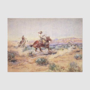 Cowboys bei Pferden Roping mit einem Lasso Seidenpapier