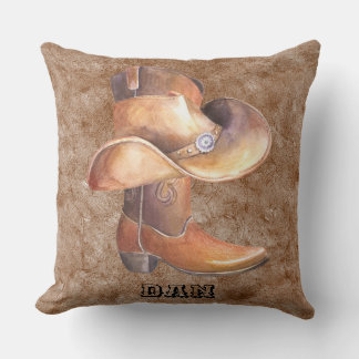 Cowboy's Boot & Hat Country Music Kissen