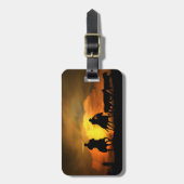 Cowboys Country Western Steers Gepäckanhänger (Vorderseite vertikal)