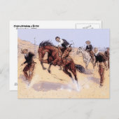 Cowboys - Cowboy Breaking Horn Postkarte (Vorne/Hinten)