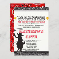 Cowboys & Cowgirls Bandana Geburtstagsparty lädt e
