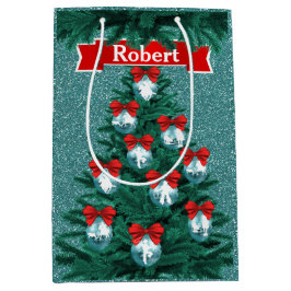 Cowboys Cowgirls, die auf Blue Holiday Gift Bag sp Mittlere Geschenktüte