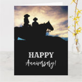 Cowboys Cowgirls Jubiläumsjubiläum Grußkarte Karte (Gelbe Blume)