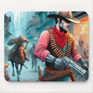 Cowboys Cyborg Comics Mousepad