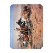 Cowboys, die eine Ochse anziehen, 1897 (Öl auf Lei Magnet (Vertikal)