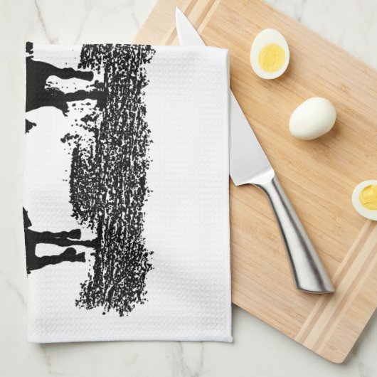 Cowboys, die ihre Pferde - für Geschirrtuch reiten (Viertel Falte)