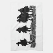 Cowboys, die ihre Pferde - für Geschirrtuch reiten (Vertikal)