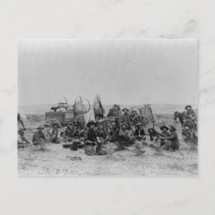 Cowboys, die nach Lieferwagen sitzen, Postkarte