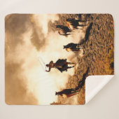 Cowboys, die wilde Pferde jagen. Sherpadecke (Vorderseite (Horizontal))