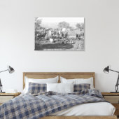 Cowboys essen um ein Campingfoto herum Leinwanddruck (Insitu (Schlafzimmer))