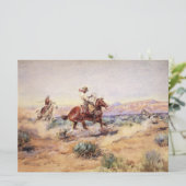 Cowboys fangen einen Wolf mit einem Rope Lasso Karte (Stehend Vorderseite)