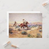 Cowboys fangen einen Wolf mit einem Rope Lasso Karte (Vorderseite/Rückseite Beispiel)