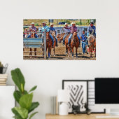 Cowboys in einem Rodeo-Poster Poster (Heimbüro)