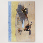 Cowboys kämpfen für ein Wasserloch (von Remington) Puzzle (Vertikal)