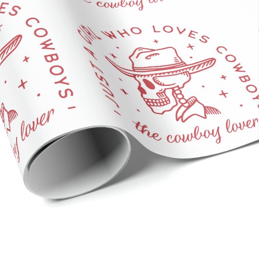 Cowboys lieben Cowgirl in der Ästhetik Geschenkpapier (Rolleneckpunkt)