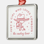 Cowboys lieben Cowgirl in der Ästhetik Ornament Aus Metall (Links)