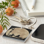 Cowboys mit Steer und Windmill und Mond Schlüsselanhänger (Vorderseite rechts)