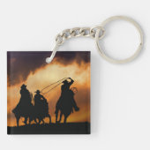 Cowboys Pferses Roping Rodeo Schlüsselanhänger (Rückseite)