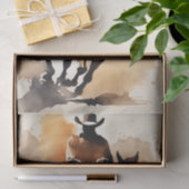 Cowboy's Reise in Watercolor Decoupage Paper Seidenpapier (Geschenk)