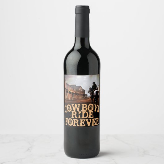 Cowboys reiten Forever Wine (Sparkling Wine) Flasc Weinetikett (Vorderseite)