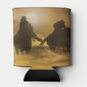 Cowboys rennen Sunset Surreal Dosenkühler (Rückseite)