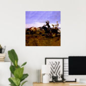 "Cowboys Roping a Steer" von Charles M Russell Poster (Heimbüro)