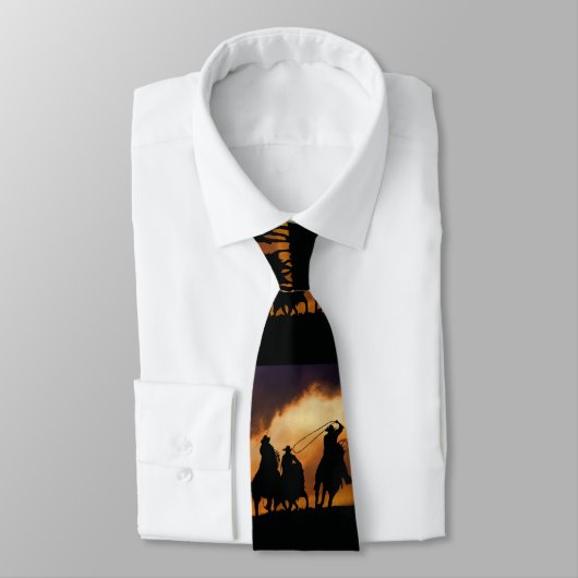 Cowboys Roping und Pferde mit Coolem Sky Krawatte (Gebunden)
