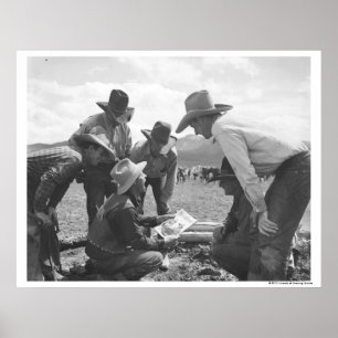 Cowboys schauen Zeitschrift Poster