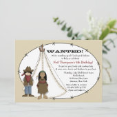 Cowboys und Amerikanische Ureinwohner Einladung zu (Stehend Vorderseite)