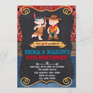 Cowboys und Amerikanische Ureinwohner Einladung zu