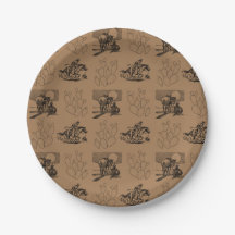 Cowboys und Cactus Paper Party Plate