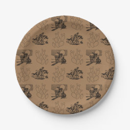 Cowboys und Cactus Paper Party Plate Pappteller