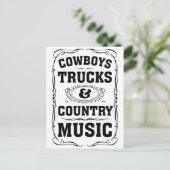 Cowboys und Country Music Postkarte (Stehend Vorderseite)