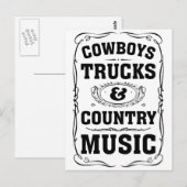 Cowboys und Country Music Postkarte (Vorne/Hinten)
