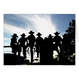 Cowboys und Cowgirls auf der Zaun-Western-Karte