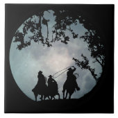 Cowboys und Full Moon Art Tile Fliese (Vorderseite)