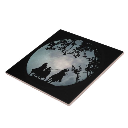 Cowboys und Full Moon Art Tile Fliese (Seite)