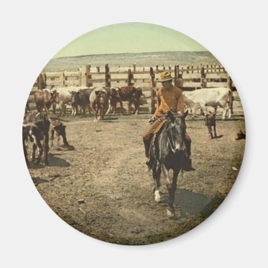 Cowboys und Kühe Magnet (Vorne)