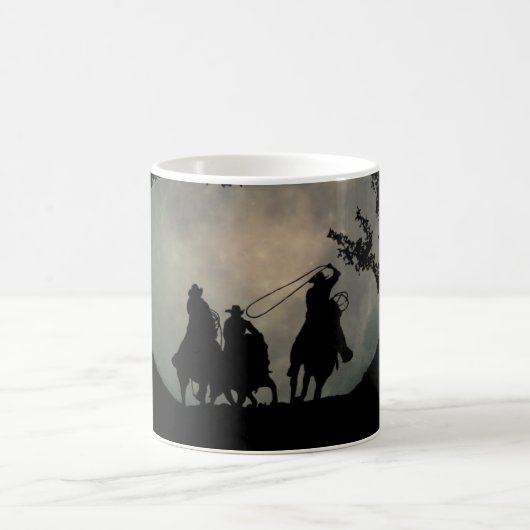Cowboys und Moon Country Western Kaffeetasse (Mittel)