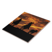 Cowboys und Roping Steer Fliese (Seite)