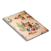 Cowboys - Vintage Tapete - Wilder Westen Notizblock (Rechte Seite)