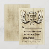 Cowboyschuhe Western Hochzeit RSVP Karten (Vorne/Hinten)