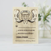 Cowboyschuhe Western Hochzeit RSVP Karten (Stehend Vorderseite)