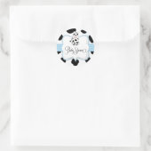 Cowboysticker in Blau Runder Aufkleber (Tasche)