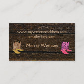 Cowboystiefel-alter hölzerner Blick Visitenkarte (Rückseite)