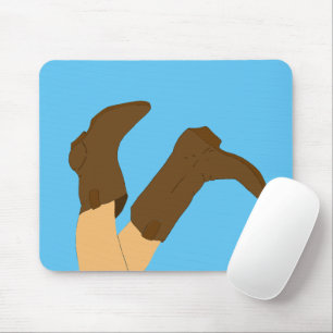 Cowboystiefel auf hellblauem Hintergrund Mousepad