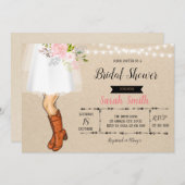 Cowboystiefel-Brautjungfernmittagesseneinladung Einladung (Vorne/Hinten)