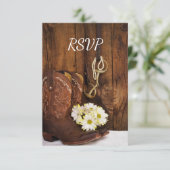 Cowboystiefel, Daisis, RSVP für Pferdebeizen Karte (Stehend Vorderseite)