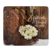 Cowboystiefel, Daisis und Reitpeitsche Schneidebrett (Vorderseite)