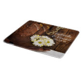 Cowboystiefel, Daisis und Reitpeitsche Schneidebrett (Ecke)